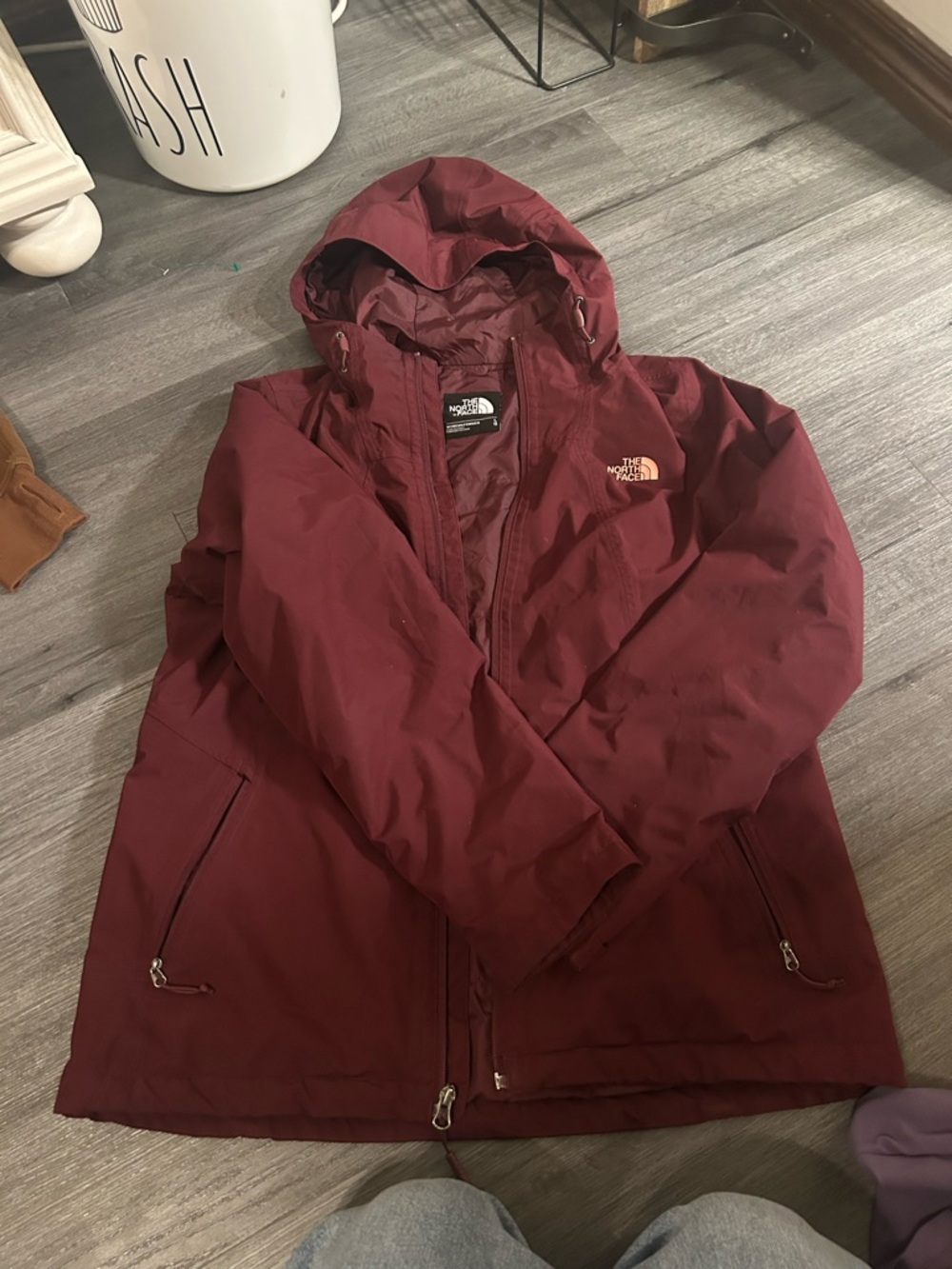 The North Face Women's Maroon Hooded Shell Jacket